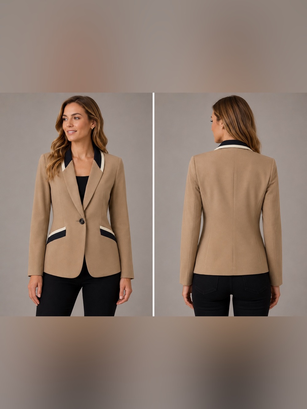 COLLECTIONS for LE SUIT Tan Women's Blazer - Classic Tailored Jacket